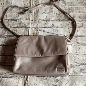 Coletta Leather Purse Shoulder Bag Silver Genuine leather Used
